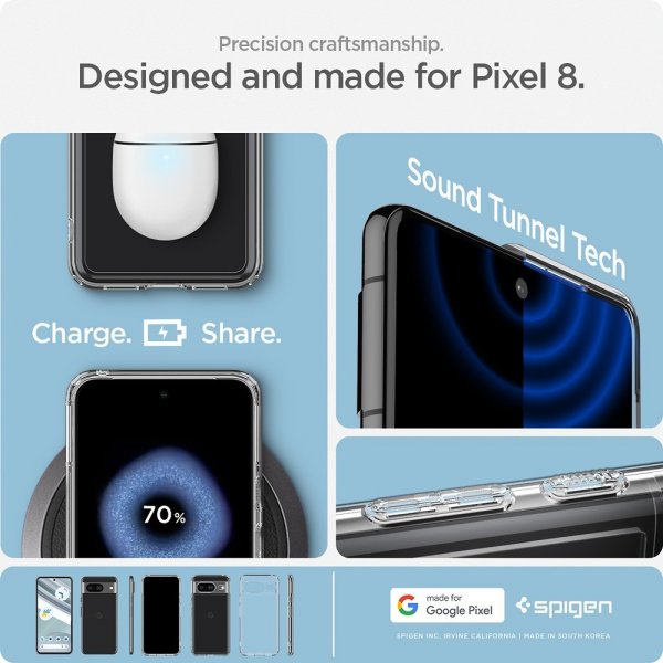Spigen Google Pixel 8 Cover Ultra Hybrid Crystal Clear