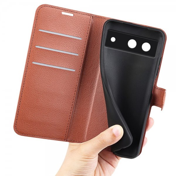 Google Pixel 8a Cover Litchi Brun