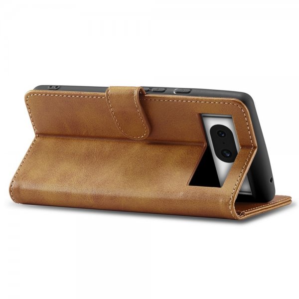 Lc.Imeeke Google Pixel 8a Cover med Kortplads Kickstand Funktion Brun