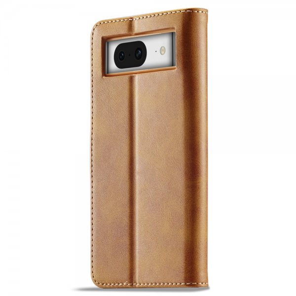 Lc.Imeeke Google Pixel 8a Cover med Kortplads Kickstand Funktion Brun