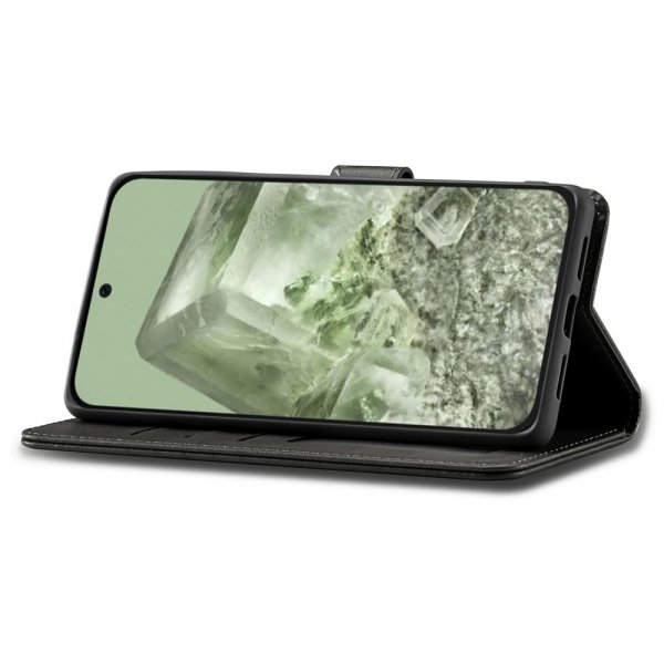 Lc.Imeeke Google Pixel 8a Cover med Kortplads Kickstand Funktion Sort
