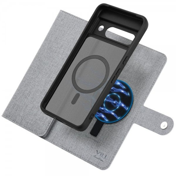 VILI Google Pixel 8a Cover med Aftageligt Cover GMA Series MagSafe Grå