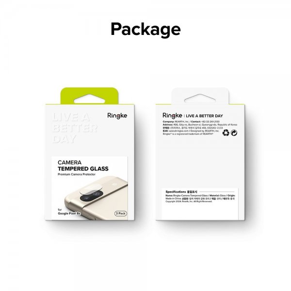 Ringke Google Pixel 8a Kamerabeskyttelse Kamerabeskytterglas 3-pak