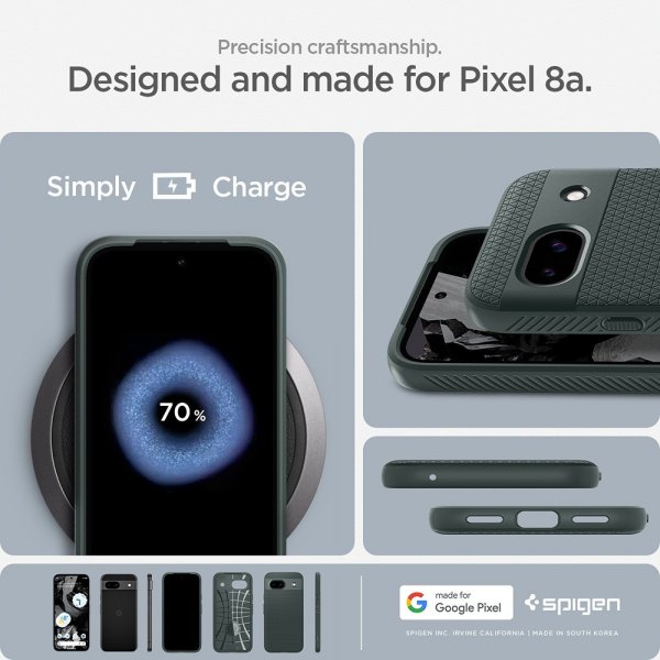 Spigen Google Pixel 8a Cover Liquid Air Abyss Green