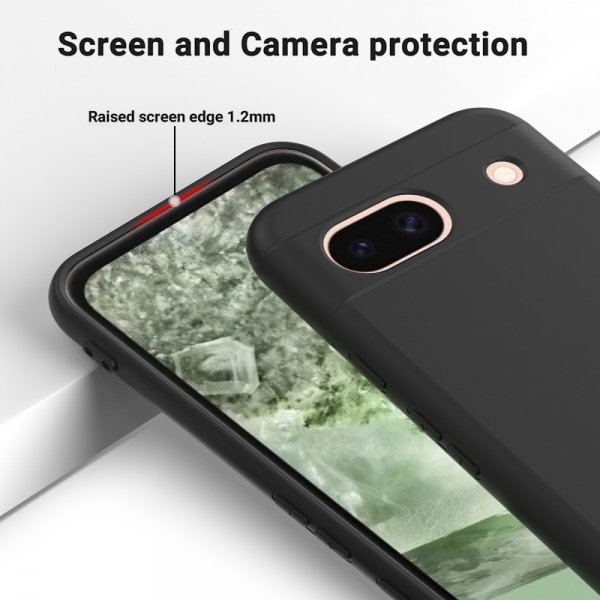 Google Pixel 8a Cover med Rem Silikone Sort