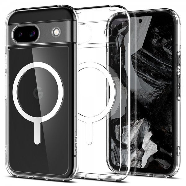Spigen Google Pixel 8a Cover Ultra Hybrid Metal Ring MagFit Hvid