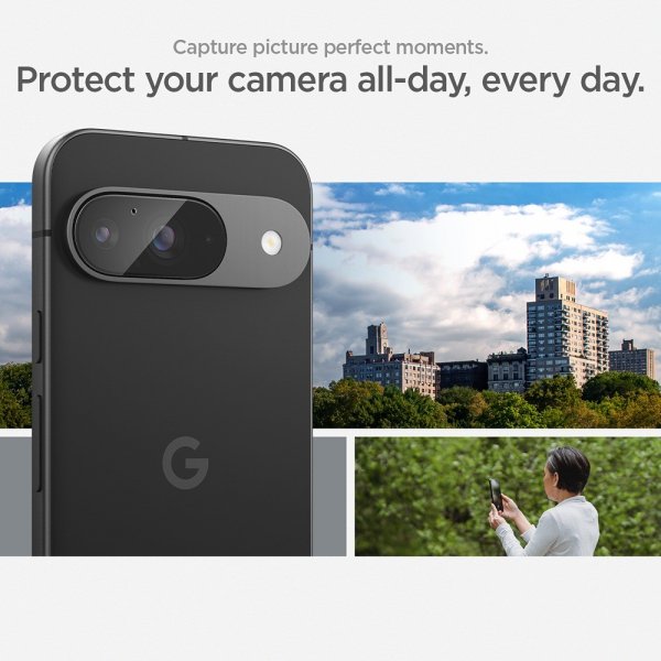 Spigen Google Pixel 9 Kamerabeskyttelsesglas Glas.tR EZ Fit Optik 2-pak