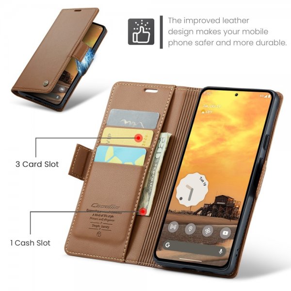 CaseMe Google Pixel 9/Pixel 9 Pro Cover 023 Series Brun