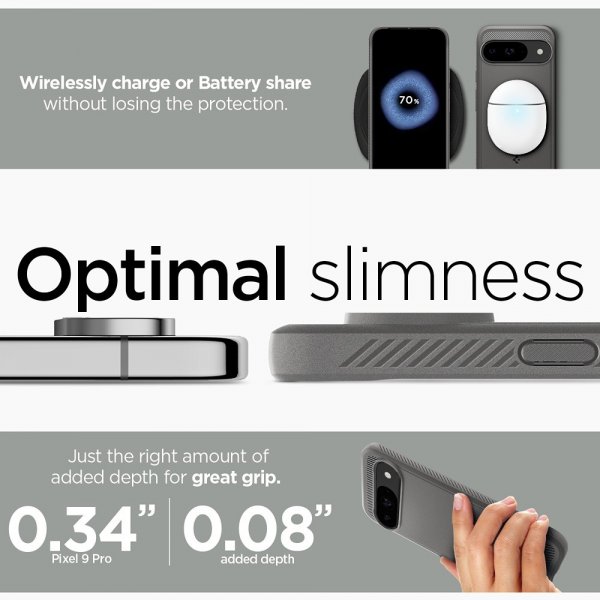 Spigen Google Pixel 9/Pixel 9 Pro Cover Rugged Armor Marble Gray