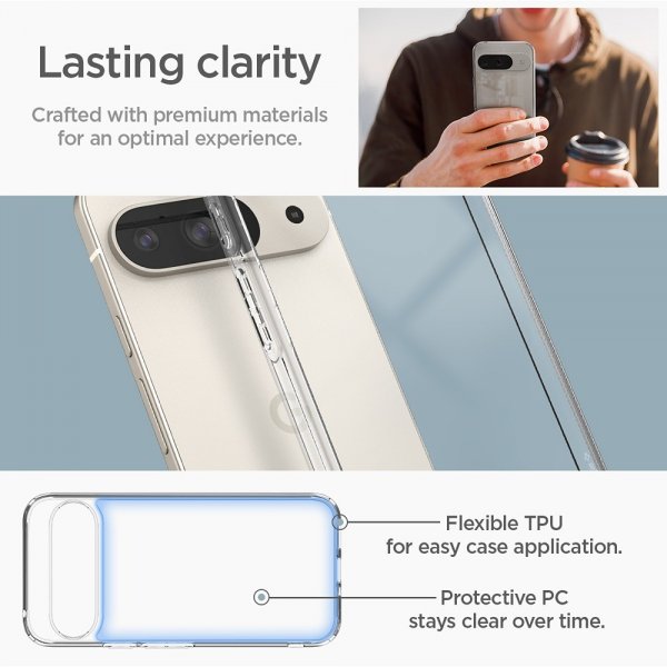 Spigen Google Pixel 9/Pixel 9 Pro Cover Ultra Hybrid Crystal Clear