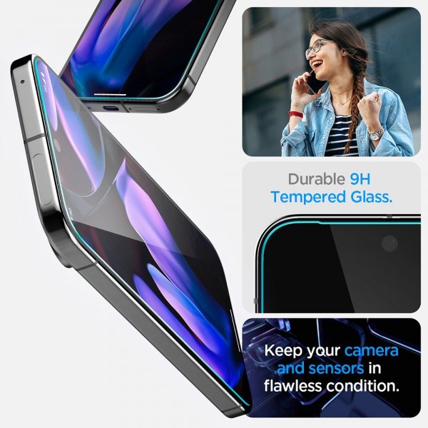 Spigen Google Pixel 9/9 Pro/Pixel 10/10 Pro Skærmbeskyttelse GLAS.tR EZ Fit 2-pak