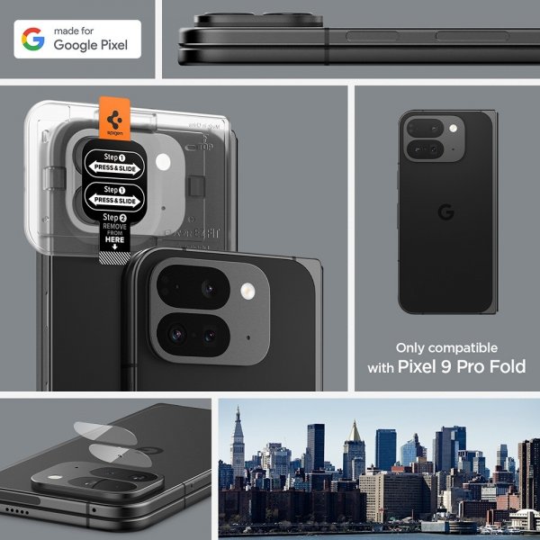 Spigen Google Pixel 9 Pro Fold Kamerabeskyttelsesglas.tR EZ Fit Optik 2-pak