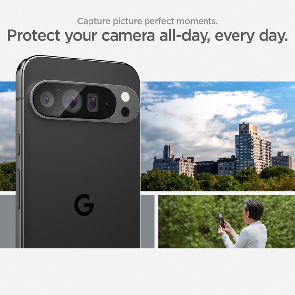 Spigen Google Pixel 9 Pro Kamerabeskytter Glas.tR EZ Fit Optik 2-pak