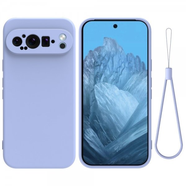 Google Pixel 9 Pro Cover med Rem Silikone Lilla