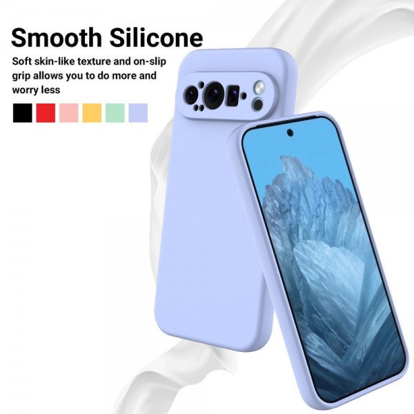 Google Pixel 9 Pro Cover med Rem Silikone Lilla