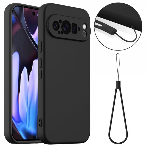 Google Pixel 9 Pro Cover med Rem Silikone MagSafe Sort