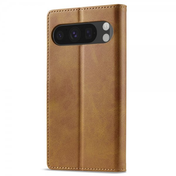 Lc.Imeeke Google Pixel 9 Pro XL Etui med Kortlomme Standfunktion Lysebrun