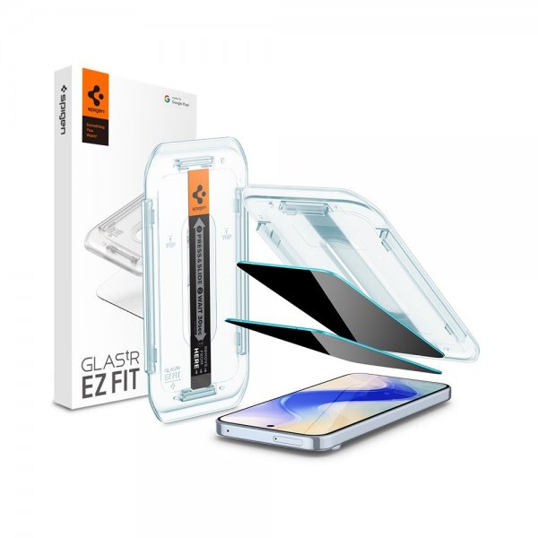 Spigen Google Pixel 9 Pro XL/Pixel 10 Pro XL Skærmbeskyttelse GLAS.tR EZ Fit Privacy 2-pak