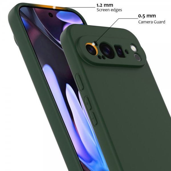 Google Pixel 9 Pro XL Cover med strop Silikone MagSafe Mørkegrøn