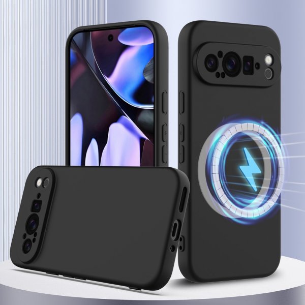 Google Pixel 9 Pro XL Cover med Strap Silikone MagSafe Sort