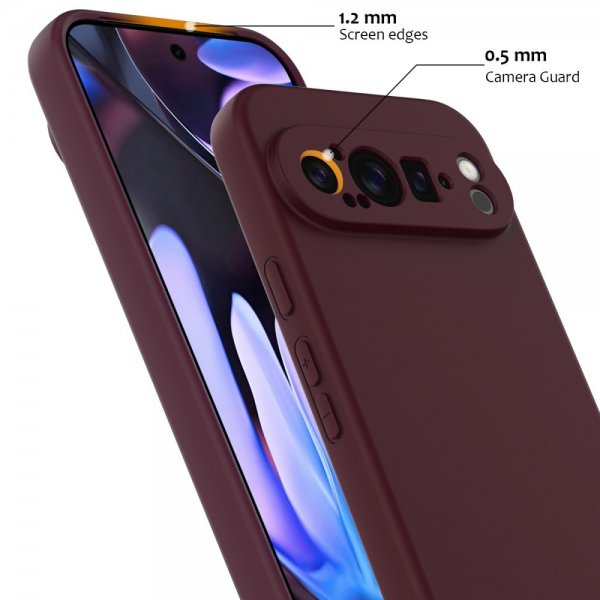 Google Pixel 9 Pro XL Cover med strop Silikone MagSafe Vinrød