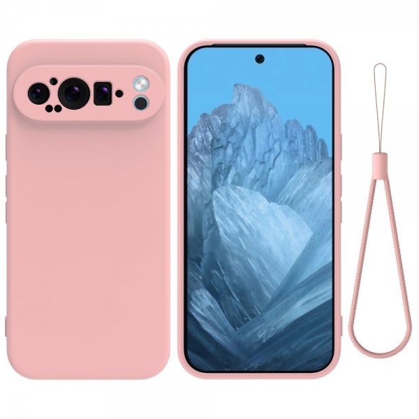 Google Pixel 9 Pro XL Cover med strop Silikone Pink