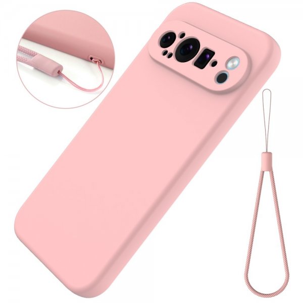 Google Pixel 9 Pro XL Cover med strop Silikone Pink