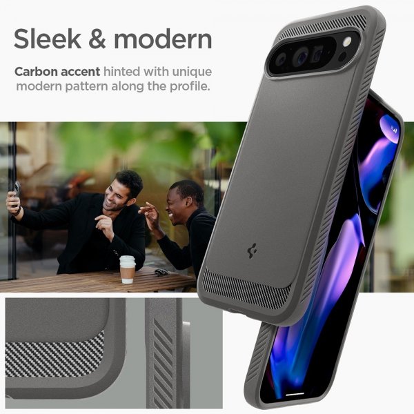 Spigen Google Pixel 9 Pro XL Cover Rugged Armor Marble Gray