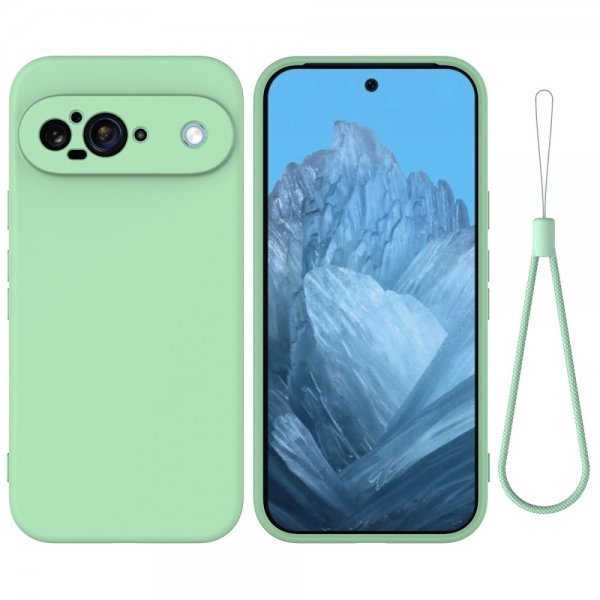 Google Pixel 9 Cover med Rem Silikone Grøn