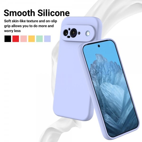 Google Pixel 9 Cover med Rem Silikone Lilla