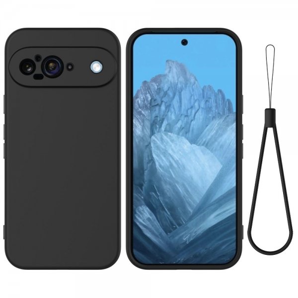 Google Pixel 9 Cover med Rem Silikone Sort