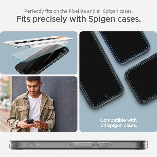 Spigen Google Pixel 9a Skærmbeskyttelse GLAS.tR EZ Fit 2-pak