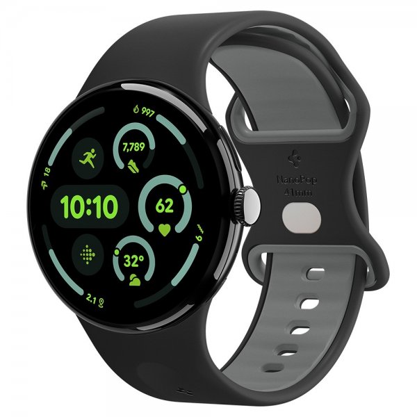 Spigen Google Pixel Watch 1/2/3/4 41 mm armbånd Nano Pop Black Sesame