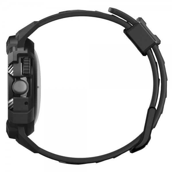 Spigen Google Pixel Watch 1/2/3 41 mm Armbånd og Cover Rugged Armor Pro Sort