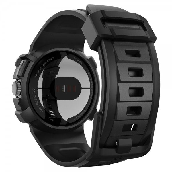 Spigen Google Pixel Watch 1/2/3 41 mm Armbånd og Cover Rugged Armor Pro Sort