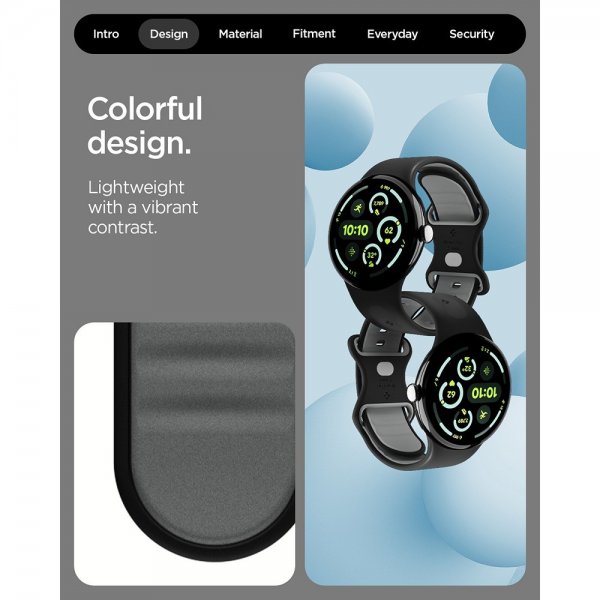 Spigen Google Pixel Watch 3/4 45mm Rem Nano Pop Black Sesame