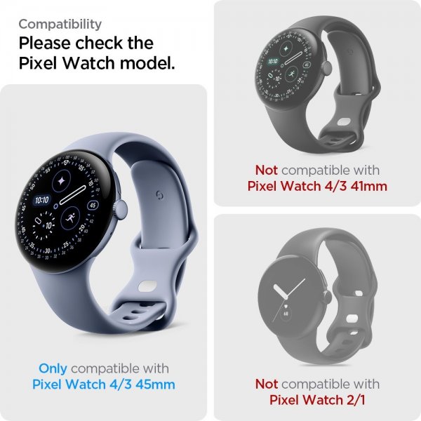Spigen Google Pixel Watch 3/4 45mm Skærmbeskyttelse EliteShield EZ Fit 2-pak