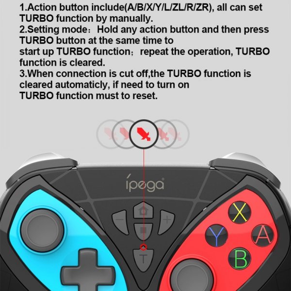 Ipega Grippy trådløs controller til Nintendo Switch/PC/PS3