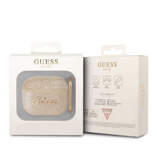 Guess AirPods 3 Etui Glitter Flakes Guld