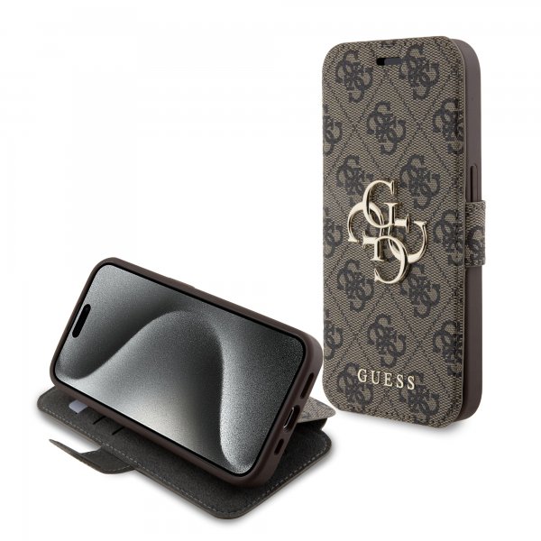Guess iPhone 15 Pro Max Cover 4G Logo Brun