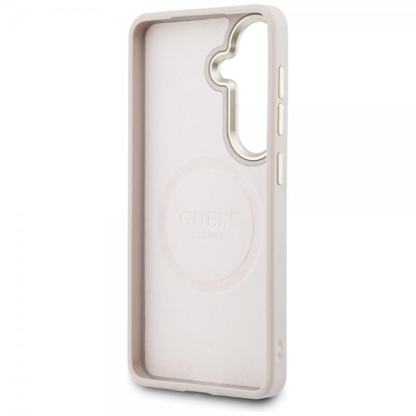 Guess Samsung Galaxy S26 Plus Cover Saffiano Peony MagSafe Lyserød