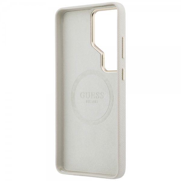 Guess Samsung Galaxy S26 Ultra Cover Rhinestone Logo MagSafe Beige