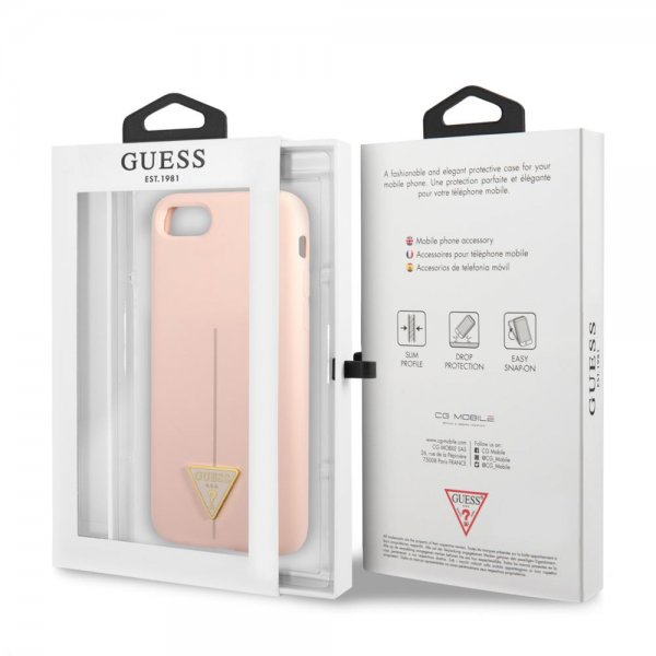 Guess iPhone 7/8/SE Cover Metal Triangle Rosa