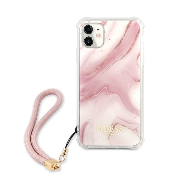 Guess iPhone 11 Cover Marble Rosa