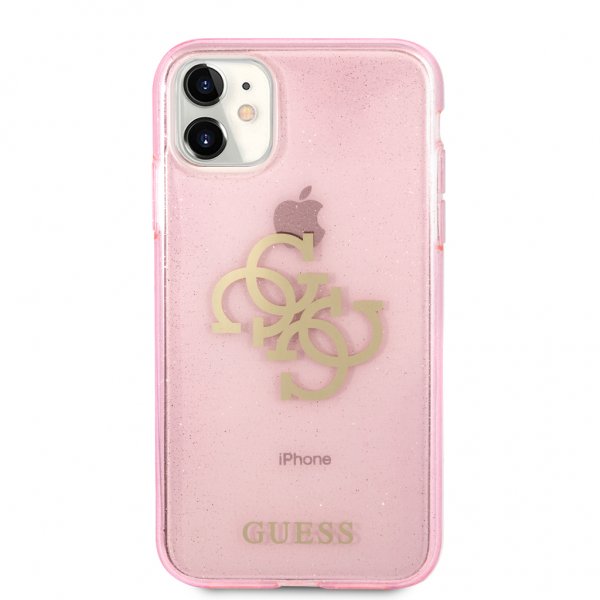 Guess iPhone 11 Cover Full Glitter Rosa