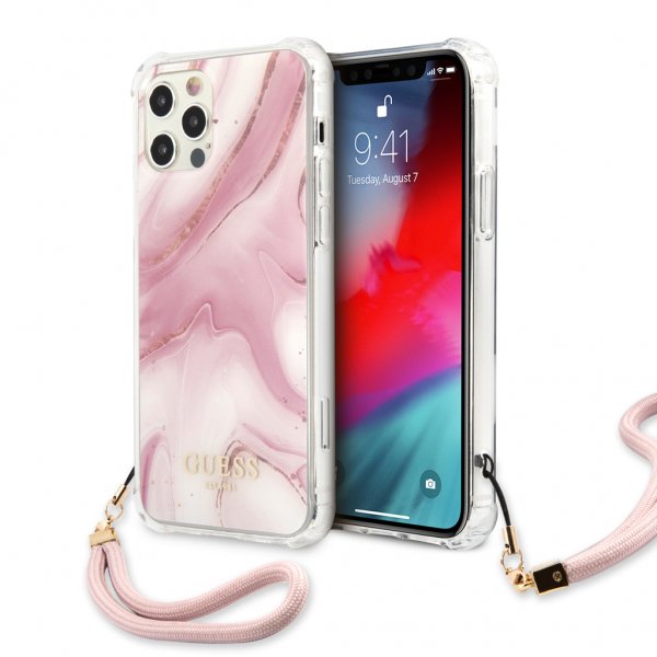 Guess iPhone 12 Pro Max Cover Marble Rosa