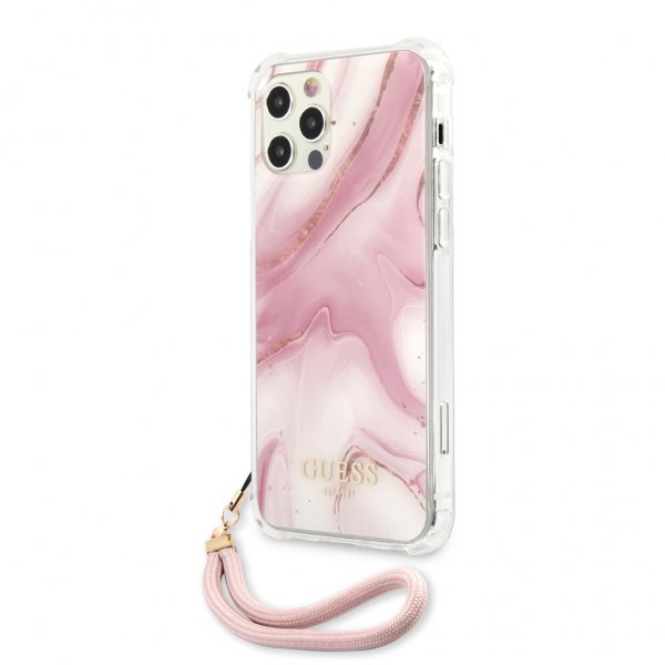Guess iPhone 12/iPhone 12 Pro Cover Marble Rosa