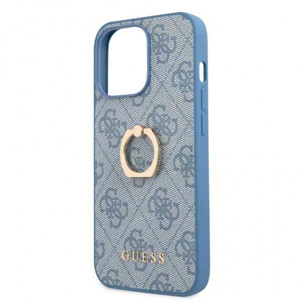 Guess iPhone 13 Pro Skal Ring Stand Blå