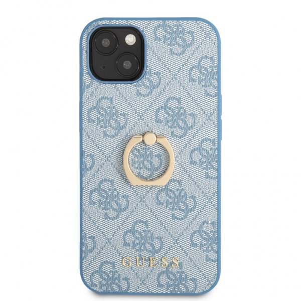 Guess iPhone 13 Cover Ring Stand Blå