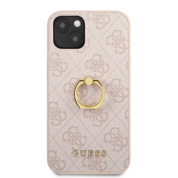 Guess iPhone 13 Cover Ring Stand Rosa